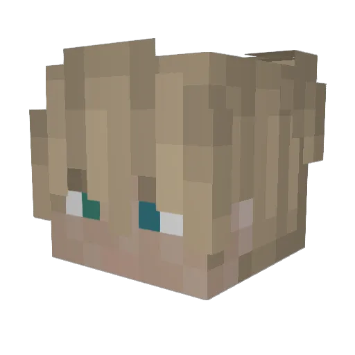 Nimeton Minecraft avatar head, 3D render
