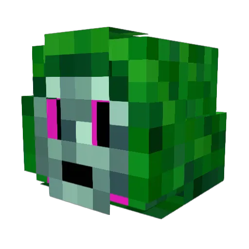 Nimoje Minecraft avatar head, 3D render