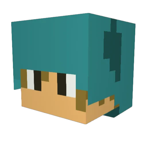 Nimpoo Minecraft avatar head, 3D render