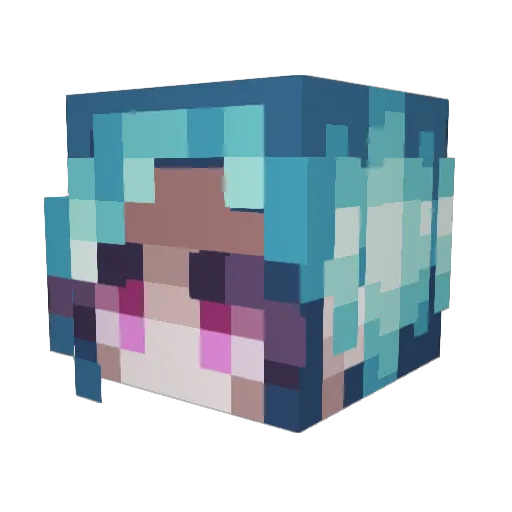 Nimraen Minecraft avatar head, 3D render