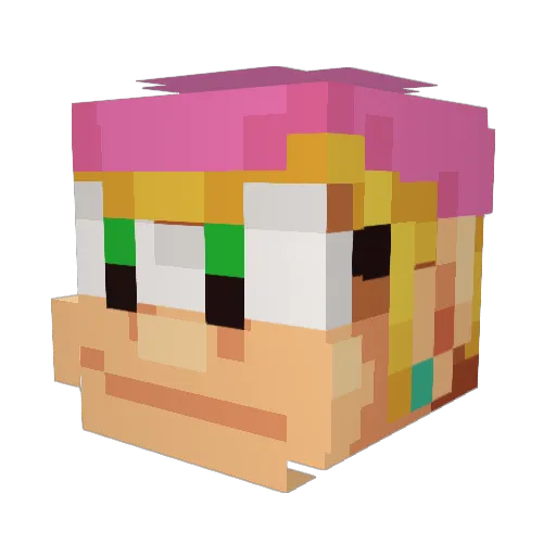 Nimzaq Minecraft avatar head, 3D render