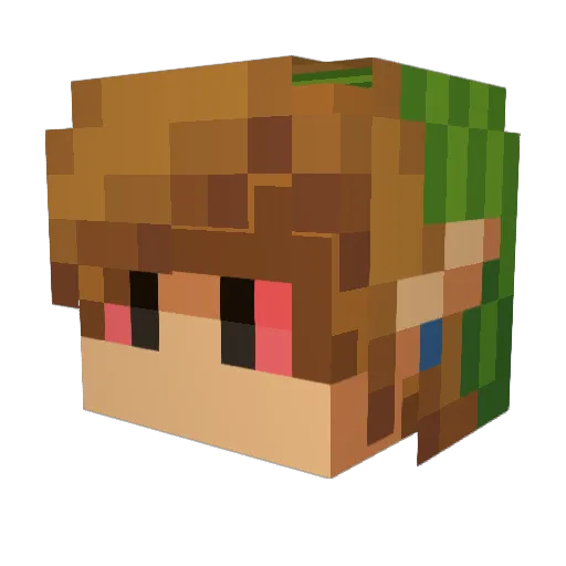 Nin0s Minecraft avatar head, 3D render