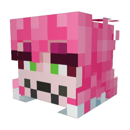 NinKey69 Minecraft avatar head, 3D render