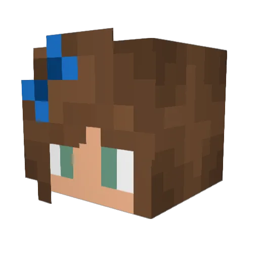 NinaBatz Minecraft avatar head, 3D render