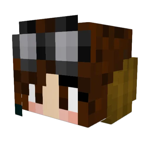 NinaBlack01 Minecraft avatar head, 3D render
