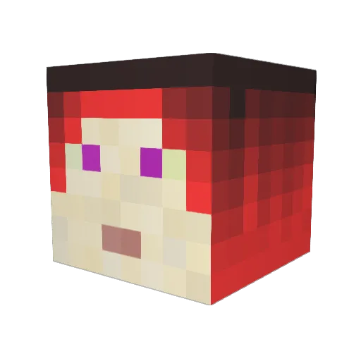 NinaJump Minecraft avatar head, 3D render