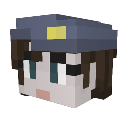 Ninaruniha_ Minecraft avatar head, 3D render
