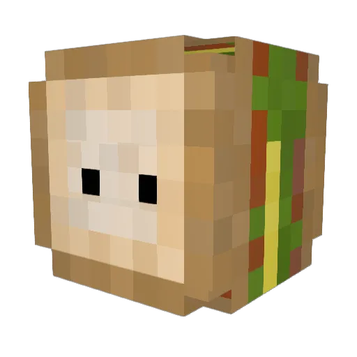Ninaz Minecraft avatar head, 3D render