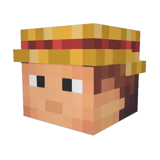Nindaty Minecraft avatar head, 3D render