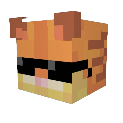 Nindsza Minecraft avatar head, 3D render