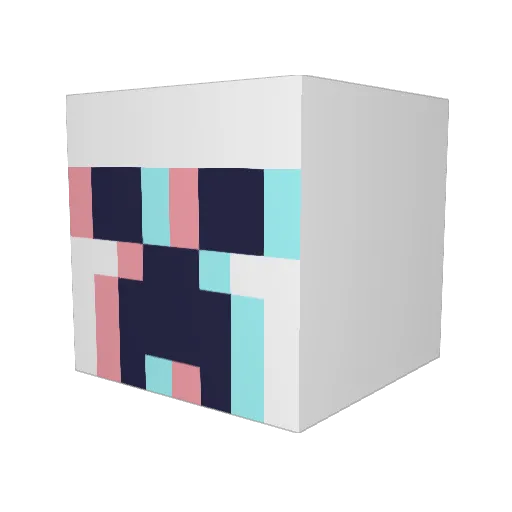 Nine7ty Minecraft avatar head, 3D render