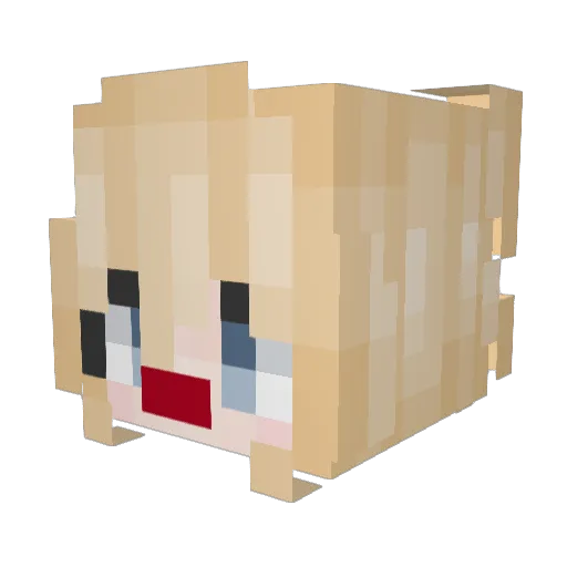 Ninercito Minecraft avatar head, 3D render