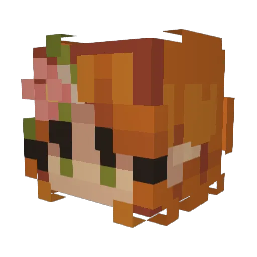 NingMengSha Minecraft avatar head, 3D render
