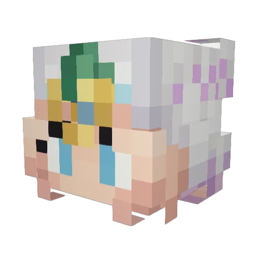 NingQing_QAQ Minecraft avatar head, 3D render