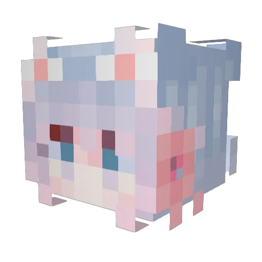 Ning_Chu Minecraft avatar head, 3D render
