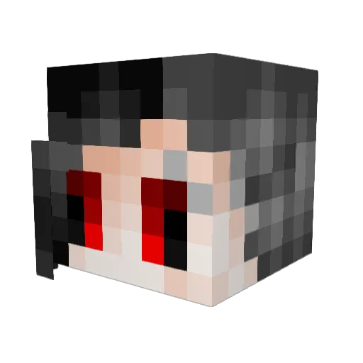 Ningen Minecraft avatar head, 3D render