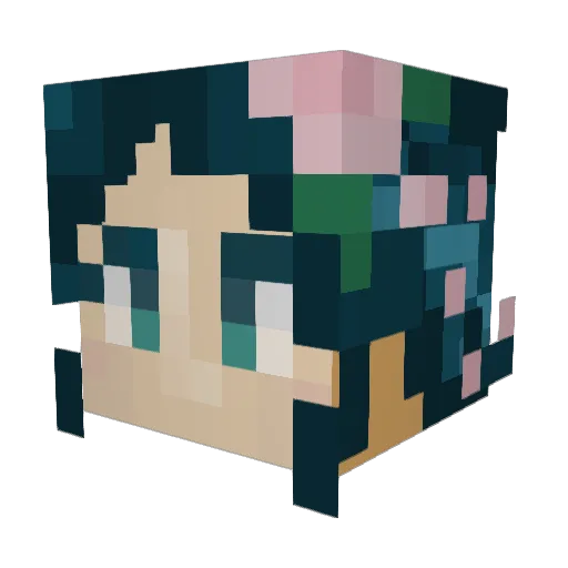 Ningeni Minecraft avatar head, 3D render