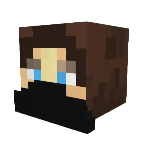 Ningiulia Minecraft avatar head, 3D render