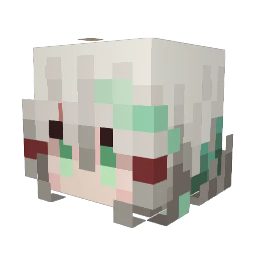 Ningyouko Minecraft avatar head, 3D render