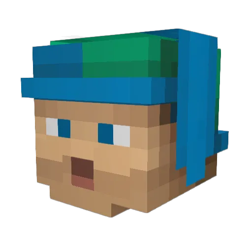 Ninhooooo Minecraft avatar head, 3D render