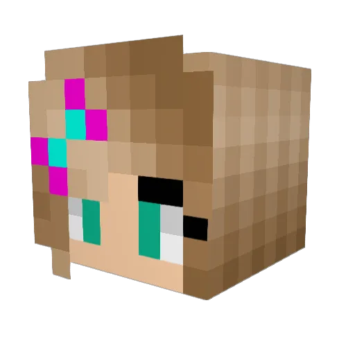 Nini_2_0 Minecraft avatar head, 3D render