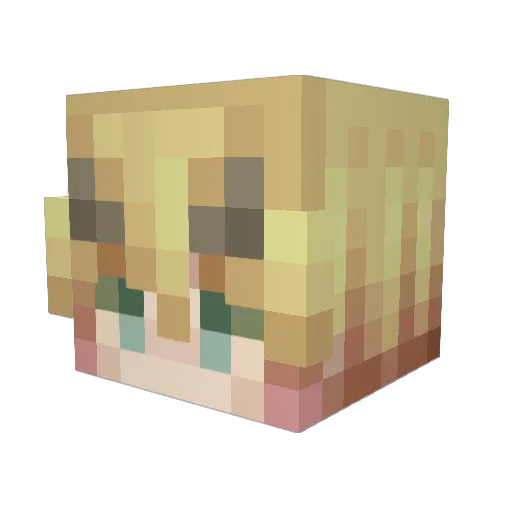 Nini_Noir Minecraft avatar head, 3D render