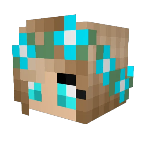 Ninii_ Minecraft avatar head, 3D render