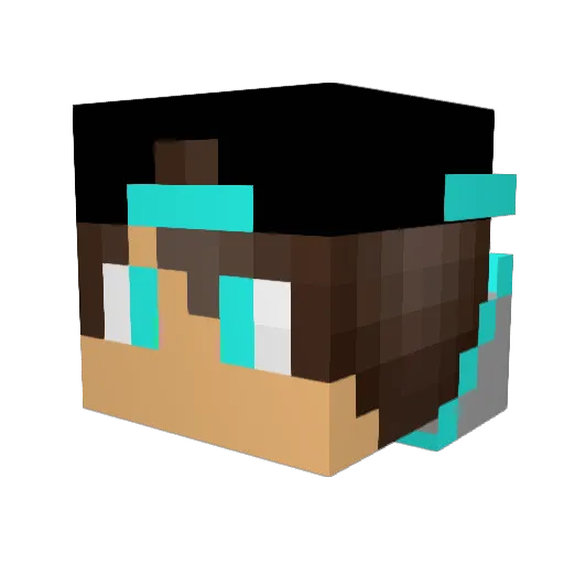 NinjaBluee Minecraft avatar head, 3D render