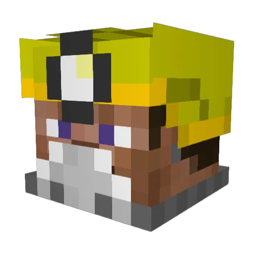 NinjaPib Minecraft avatar head, 3D render