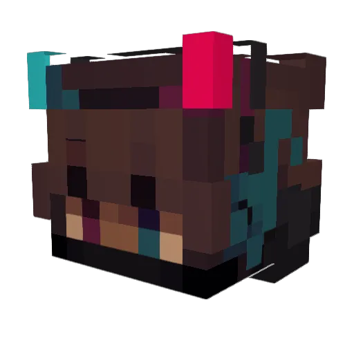 NinjaShu Minecraft avatar head, 3D render