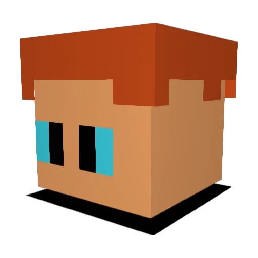 NinjaXRafael Minecraft avatar head, 3D render