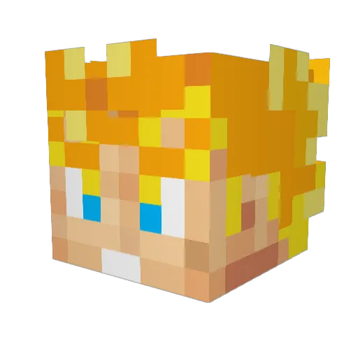 Ninjamisx Minecraft avatar head, 3D render