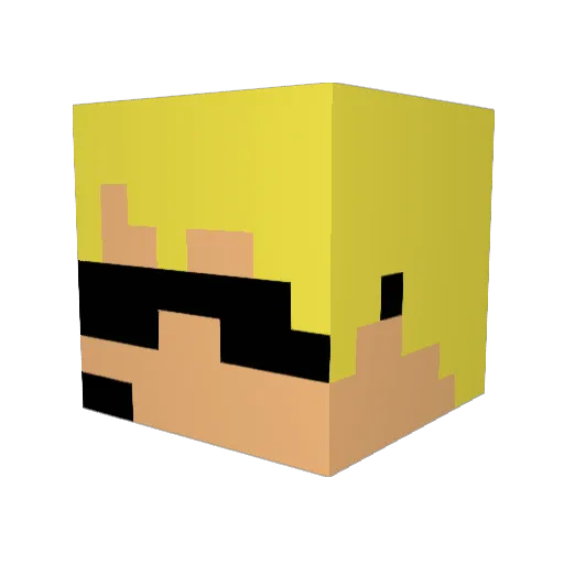 Ninjanand Minecraft avatar head, 3D render