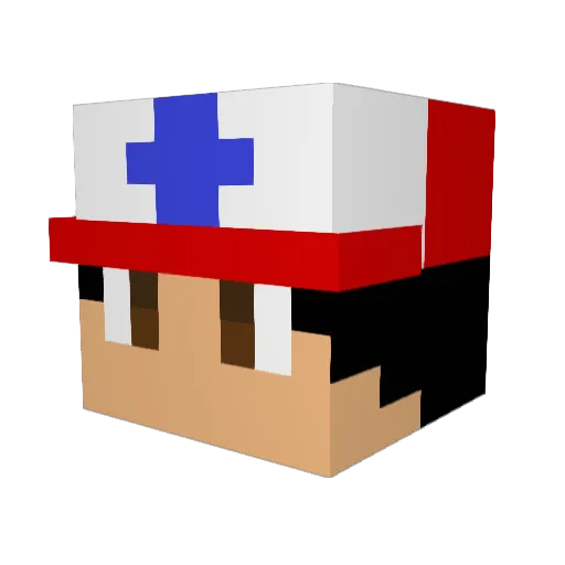 Ninjashadow8 Minecraft avatar head, 3D render