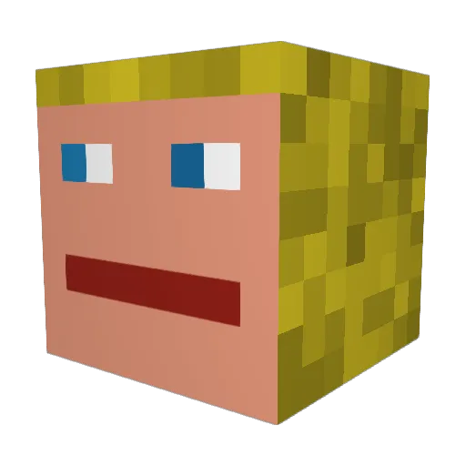 Ninjavis Minecraft avatar head, 3D render