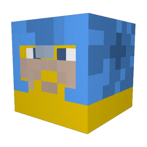 NinjazTurtle Minecraft avatar head, 3D render