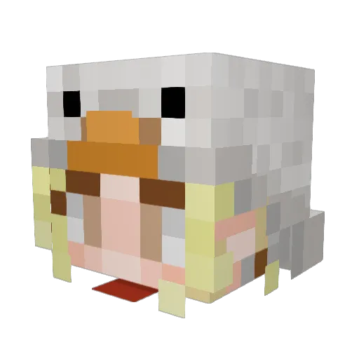 Ninksie Minecraft avatar head, 3D render