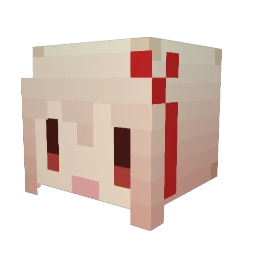 Ninndo Minecraft avatar head, 3D render