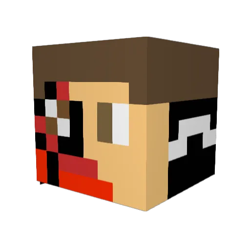 NinoNBPS_28 Minecraft avatar head, 3D render