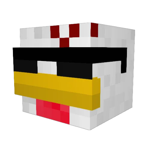 Nino_Play Minecraft avatar head, 3D render