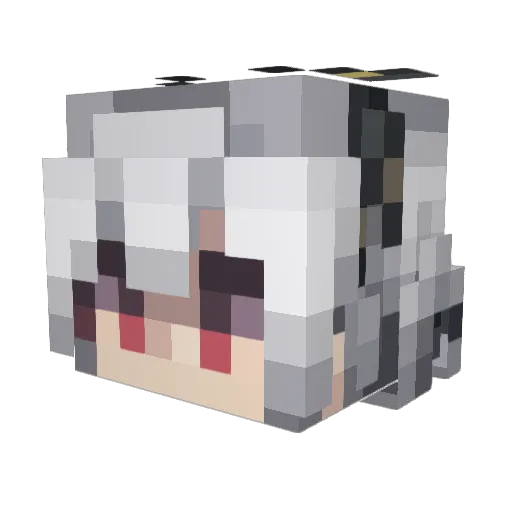 Nino_Shino Minecraft avatar head, 3D render