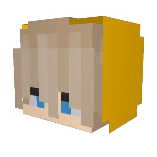 Ninoblanc Minecraft avatar head, 3D render