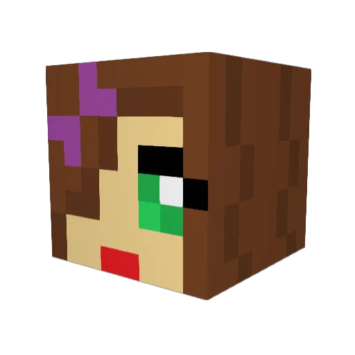 Ninoej Minecraft avatar head, 3D render
