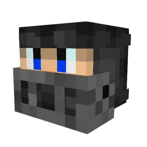 Ninolustig Minecraft avatar head, 3D render