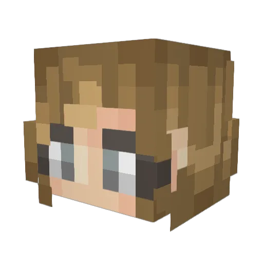 Ninquel Minecraft avatar head, 3D render