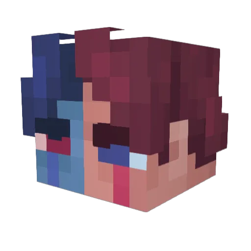 NioRio Minecraft avatar head, 3D render