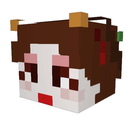 Niokkiii Minecraft avatar head, 3D render