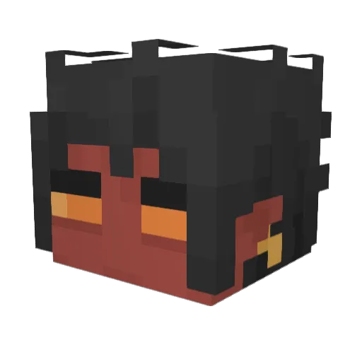 Niotan Minecraft avatar head, 3D render