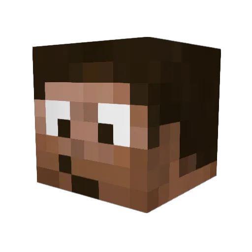 Niou74 Minecraft avatar head, 3D render