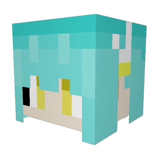 Niping Minecraft avatar head, 3D render